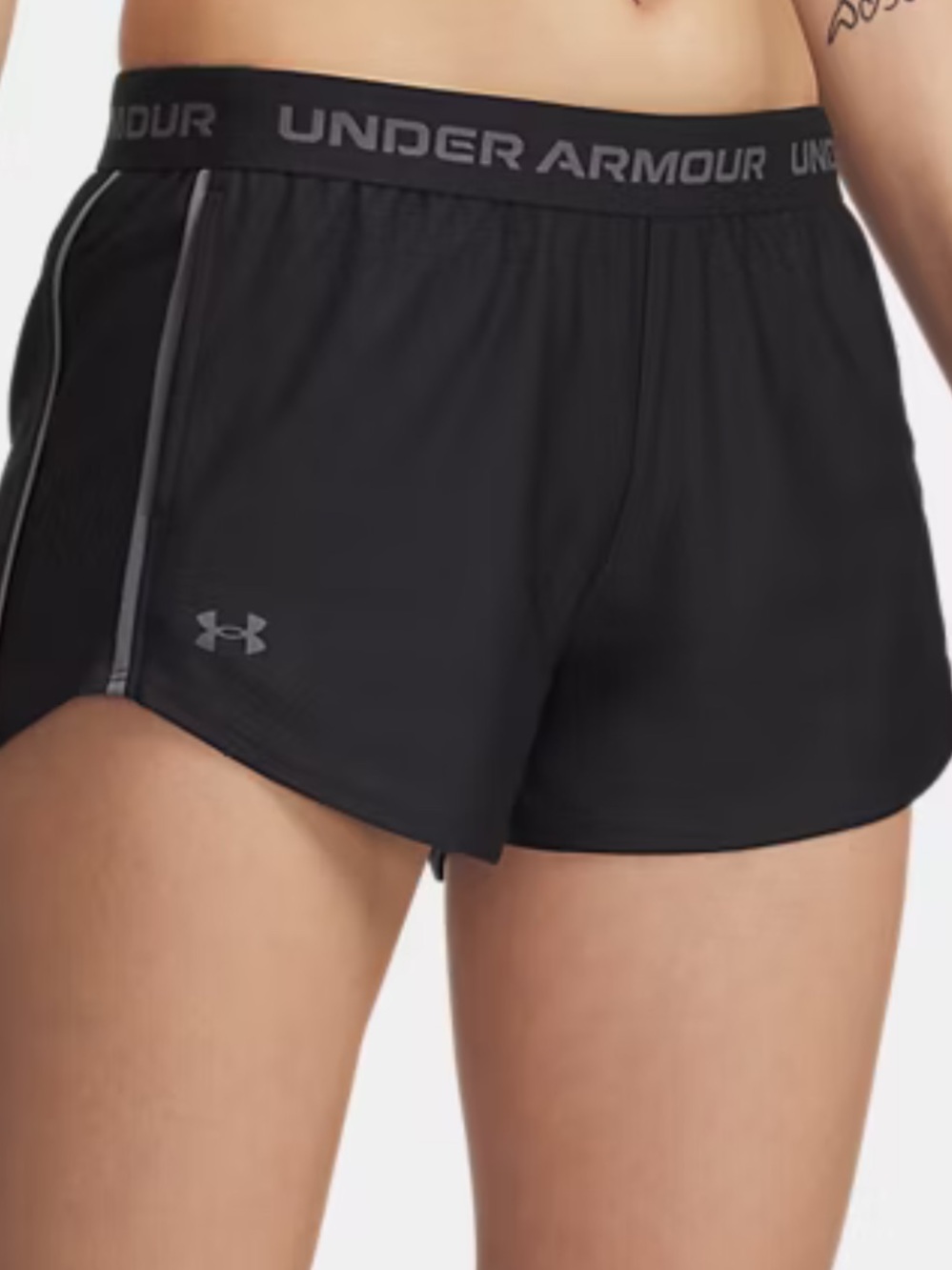 Under Armour Black Women's Athletic Shorts with Gray Logo Trim